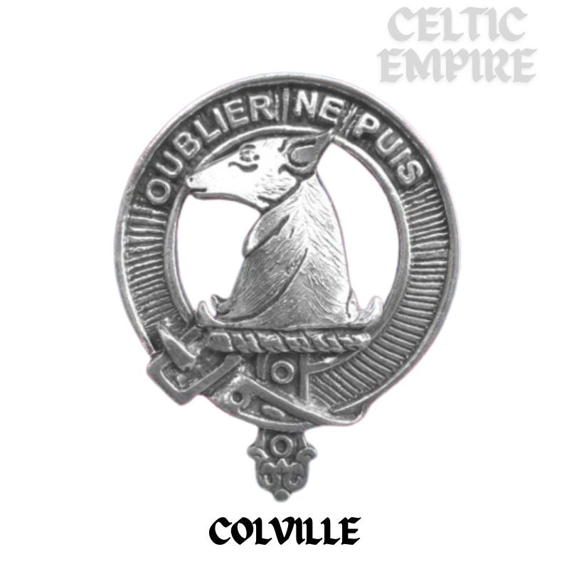 Colville Round Family Clan Crest Scottish Badge Flask 5oz