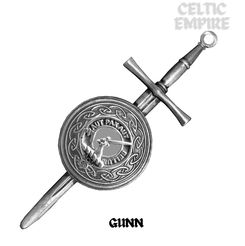 Gunn Scottish Family Clan Dirk Shield Kilt Pin