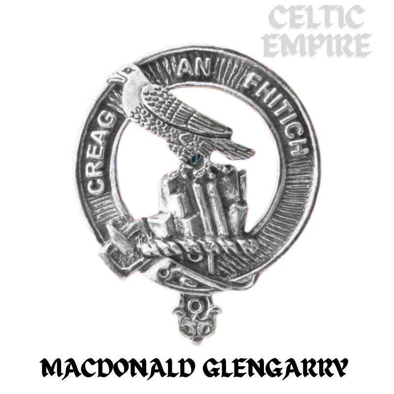 MacDonald Glengarry Family Clan Crest Badge Glass Beer Mug