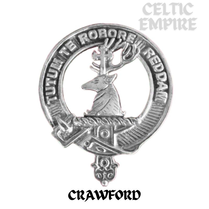 Crawford Family Clan Badge Scottish Plaid Brooch
