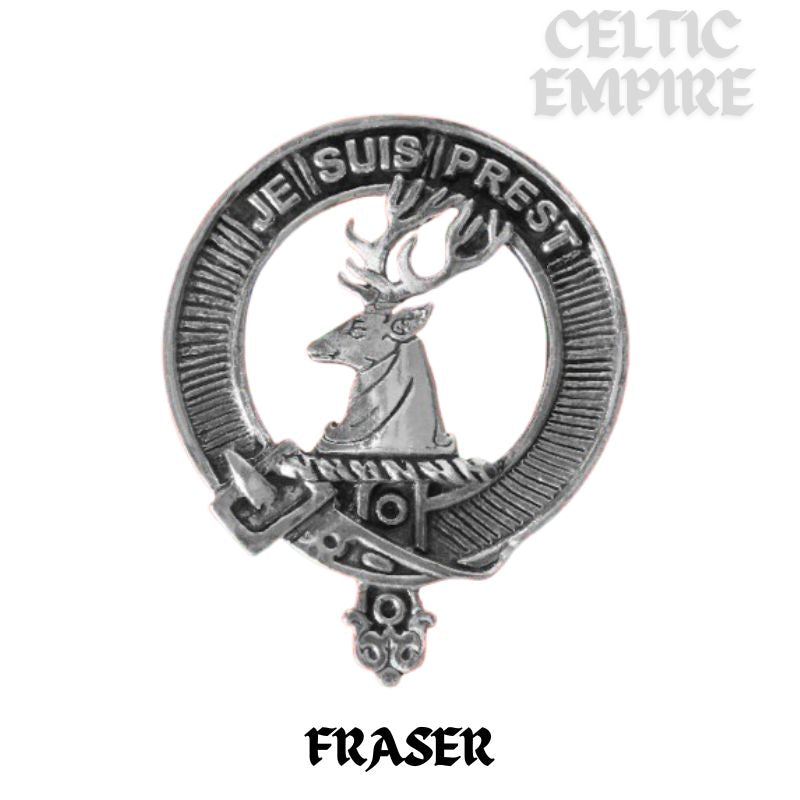 Fraser Family Round Family Clan Crest Scottish Badge Flask 5oz