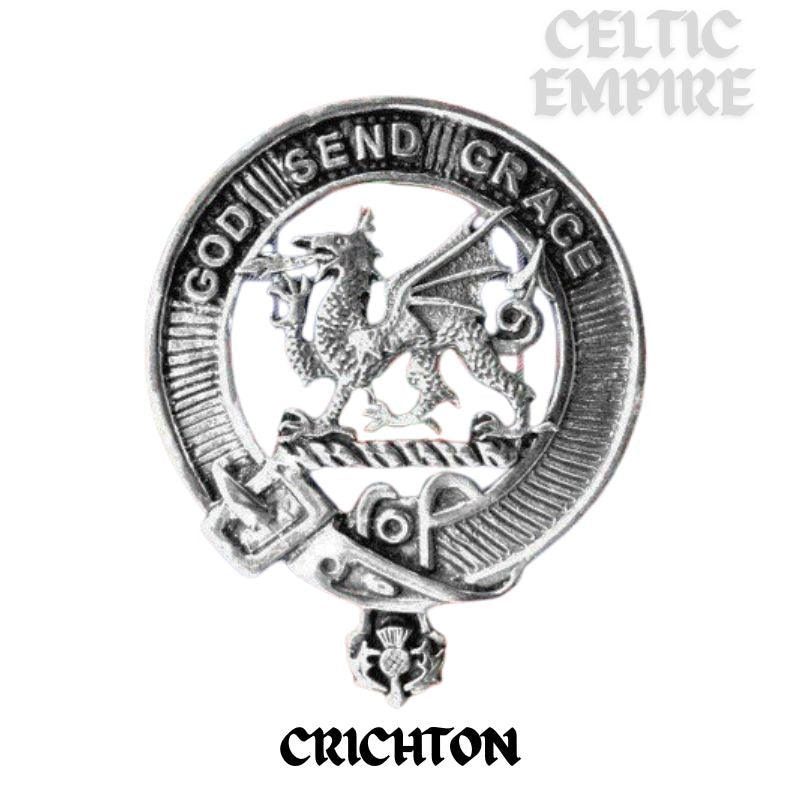 Crichton Family Clan Crest Badge Glass Beer Mug