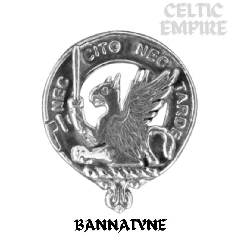 Bannatyne Large 1" Scottish Family Clan Crest Pendant - Sterling Silver