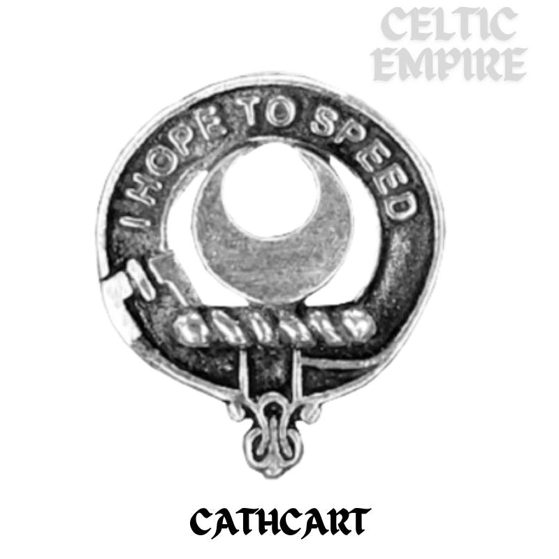 Cathcart Family Clan Crest Iona Bar Brooch - Sterling Silver