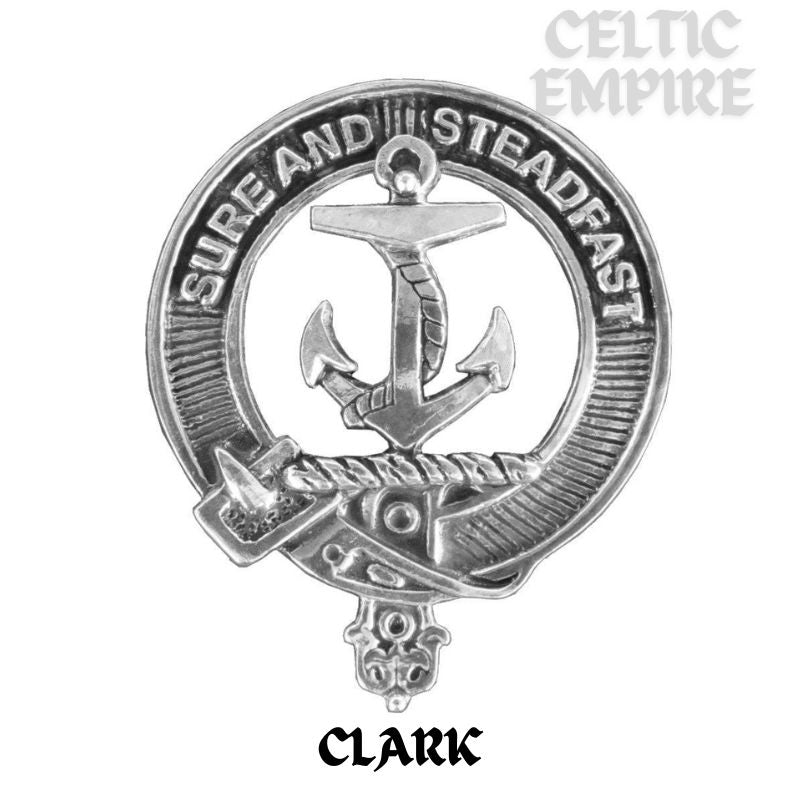 Clark(e) Family Clan Badge Scottish Plaid Brooch