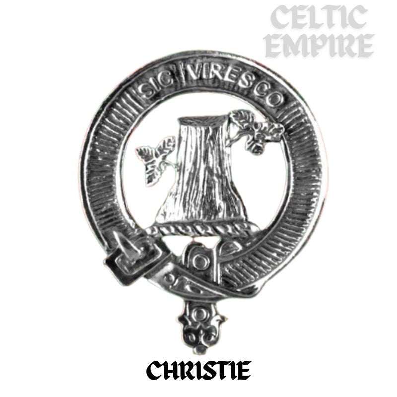 Christie Round Family Clan Crest Scottish Badge Flask 5oz