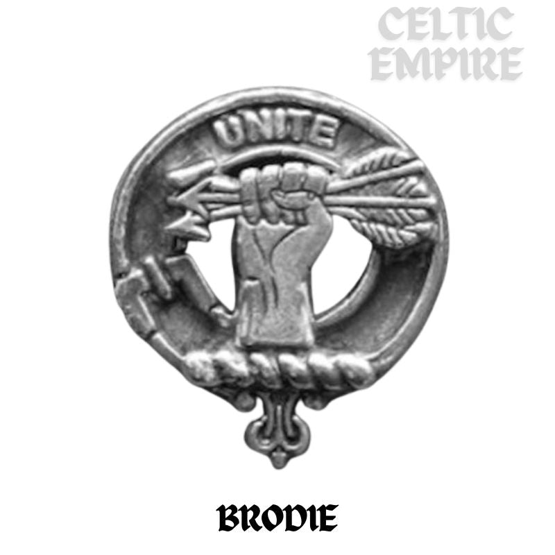 Brodie Family Clan Crest Iona Bar Brooch - Sterling Silver