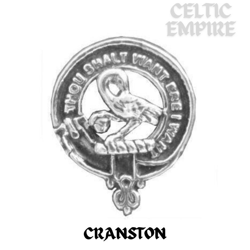 Cranston Family Clan Crest Iona Bar Brooch - Sterling Silver