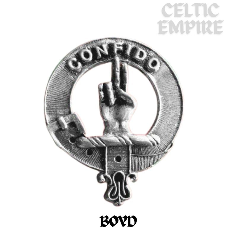 Boyd Family Clan Crest Celtic Interlace Disk Pendant, Scottish Family Crest