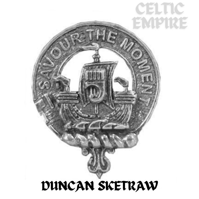 Duncan Sketraw Family Clan Crest Stick or Cravat pin, Sterling Silver