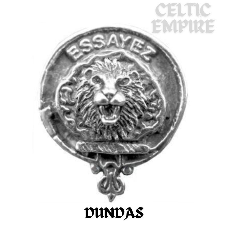 Dundas Large 1" Scottish Family Clan Crest Pendant - Sterling Silver