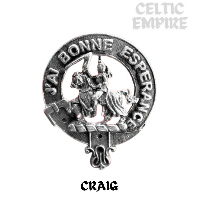 Craig Family Clan Crest Interlace Drop Pendant
