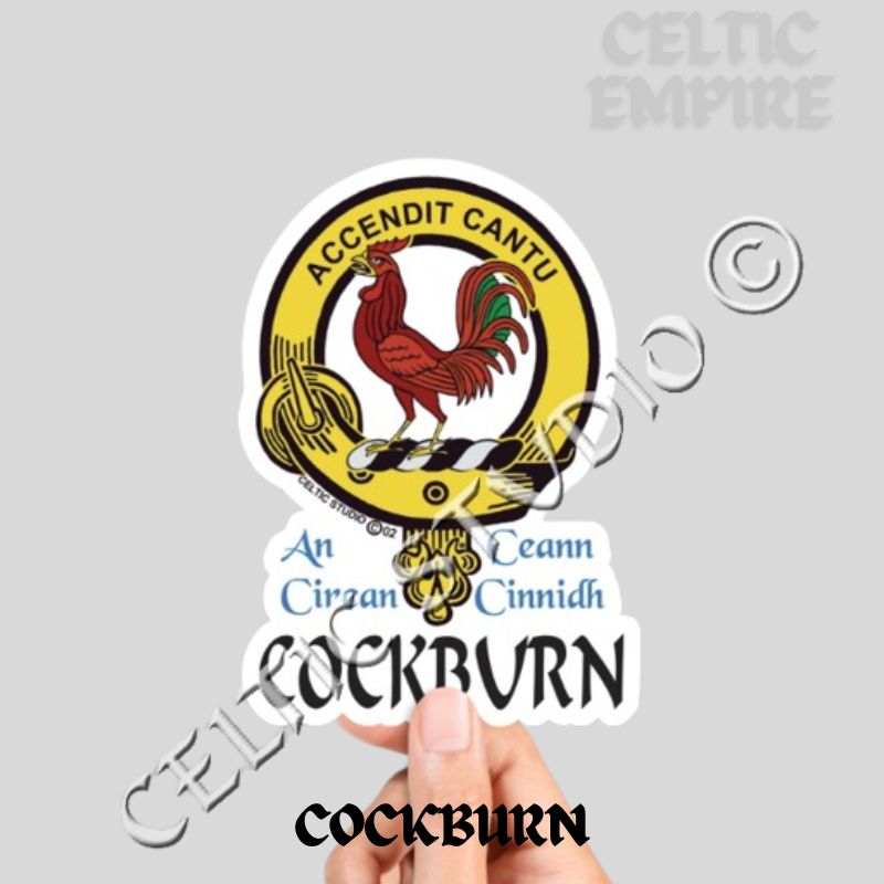 Cockburn Family Clan Crest Decal | Custom Scottish Heritage Car & Laptop Stickers