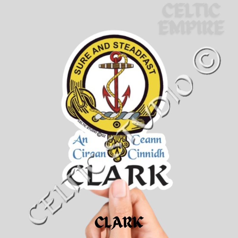 Clark Family Clan Crest Decal | Custom Scottish Heritage Car & Laptop Stickers