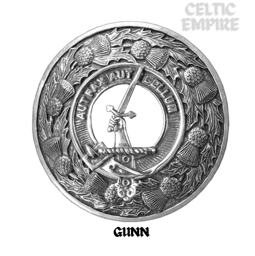 Gunn Family Clan Badge Scottish Plaid Brooch