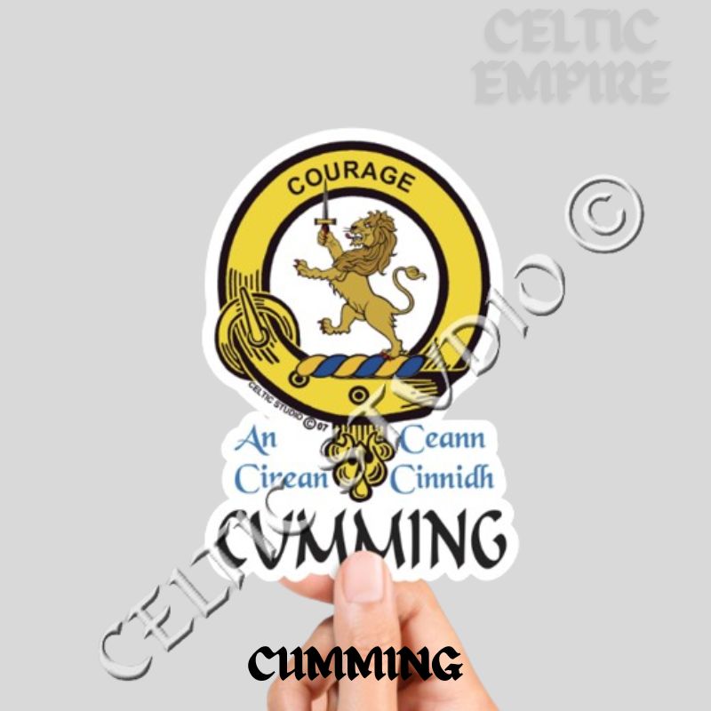 Cumming Family Clan Crest Decal | Custom Scottish Heritage Car & Laptop Stickers