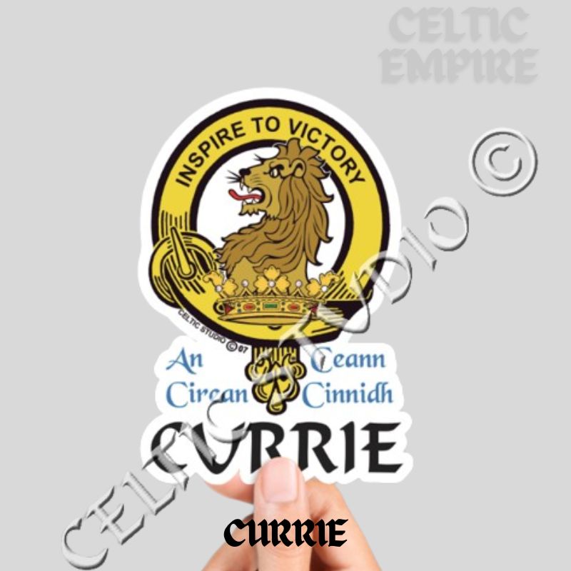 Currie Family Clan Crest Decal | Custom Scottish Heritage Car & Laptop Stickers