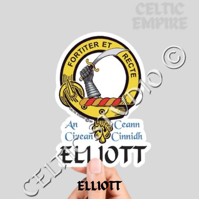 Elliott Family Clan Crest Decal | Custom Scottish Heritage Car & Laptop Stickers
