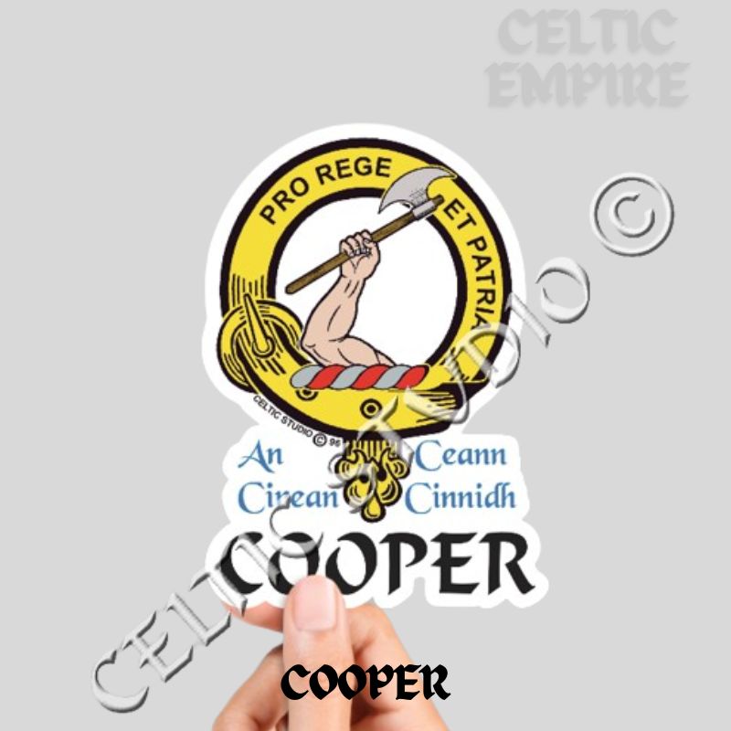 Cooper Family Clan Crest Decal | Custom Scottish Heritage Car & Laptop Stickers