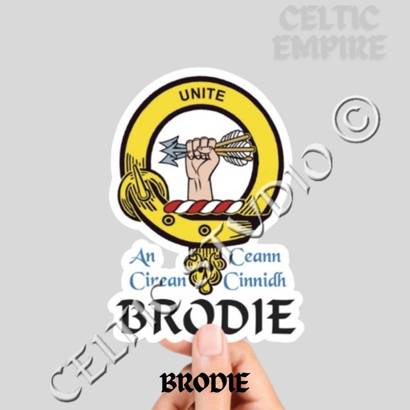 Brodie Family Clan Crest Decal | Custom Scottish Heritage Car & Laptop Stickers
