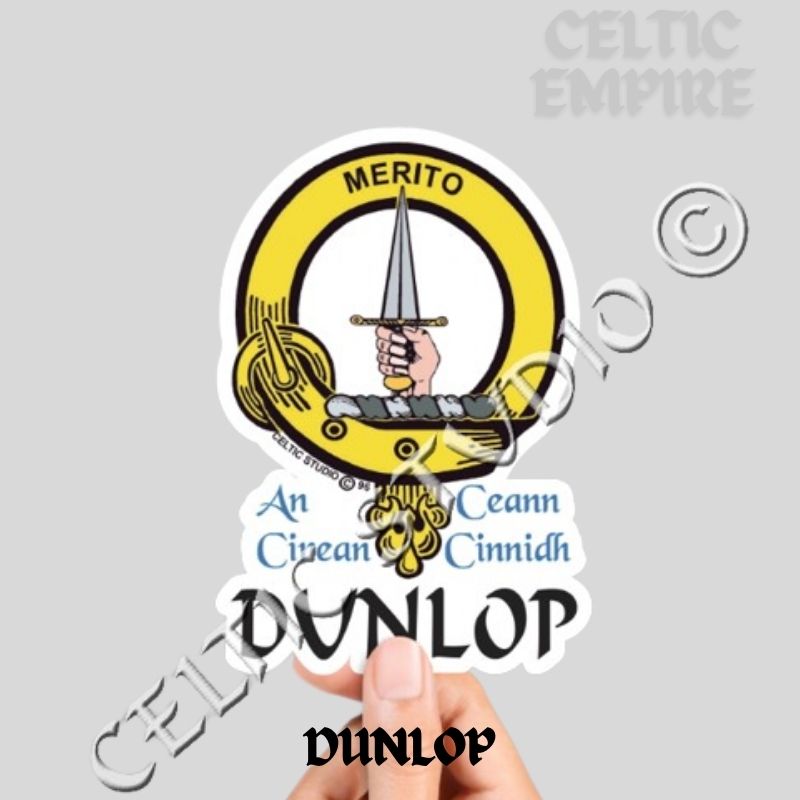 Dunlop Family Clan Crest Decal | Custom Scottish Heritage Car & Laptop Stickers