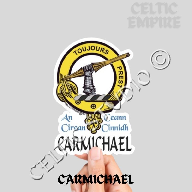 Carmichael Family Clan Crest Decal | Custom Scottish Heritage Car & Laptop Stickers