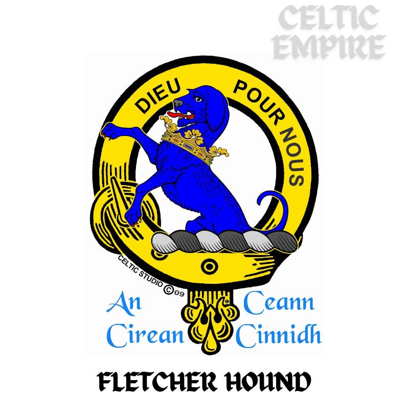 Fletcher Hound Scottish Family Clan Embroidered Crest