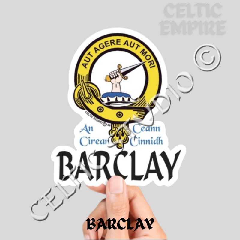 Barclay Family Clan Crest Decal | Custom Scottish Heritage Car & Laptop Stickers