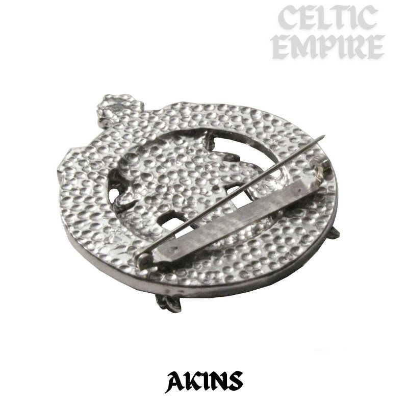 Akins Family Clan Crest Scottish Cap Badge