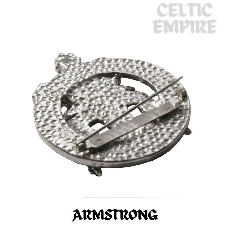 Armstrong Family Clan Crest Scottish Pewter Cap Badge