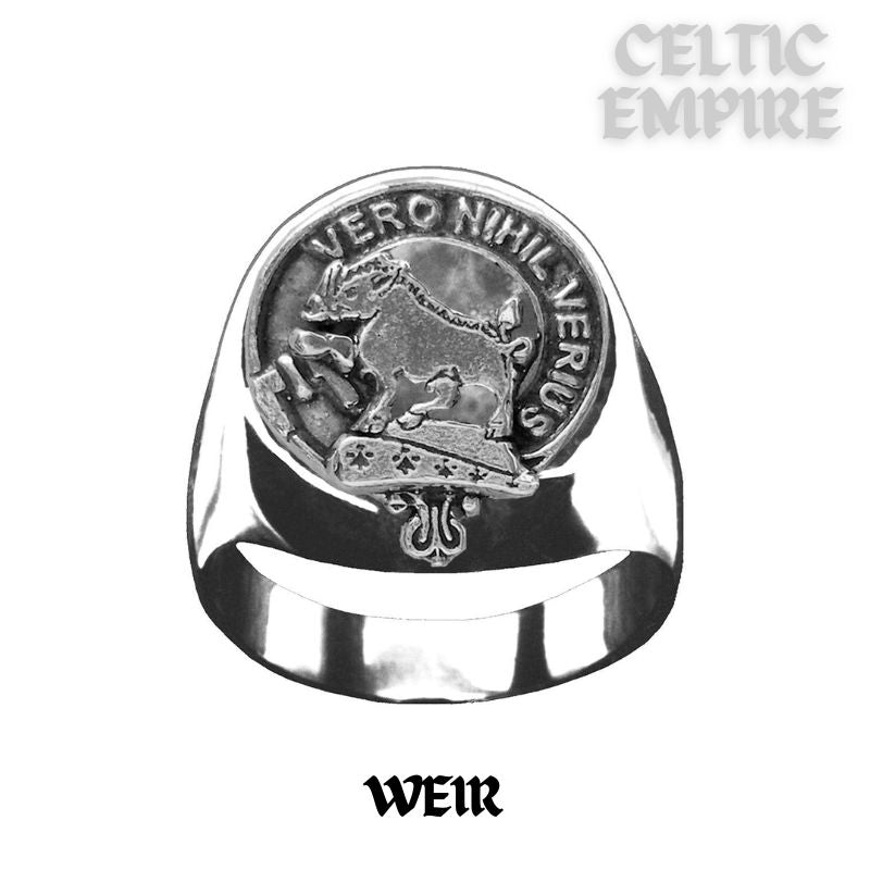 Weir Scottish Family Clan Crest Ring ~ Sterling Silver and Karat Gold