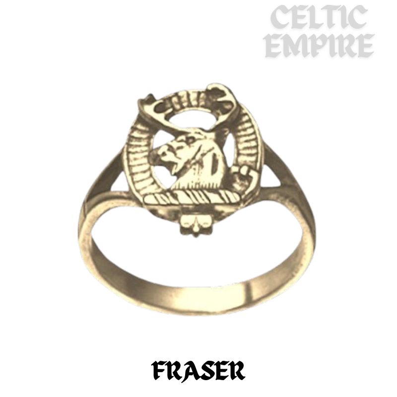 Fraser Scottish Ladies Family Clan Crest Ring Silver and Gold All Family Clans