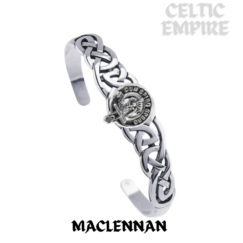 MacLennan Family Clan Crest Celtic Cuff Bracelet