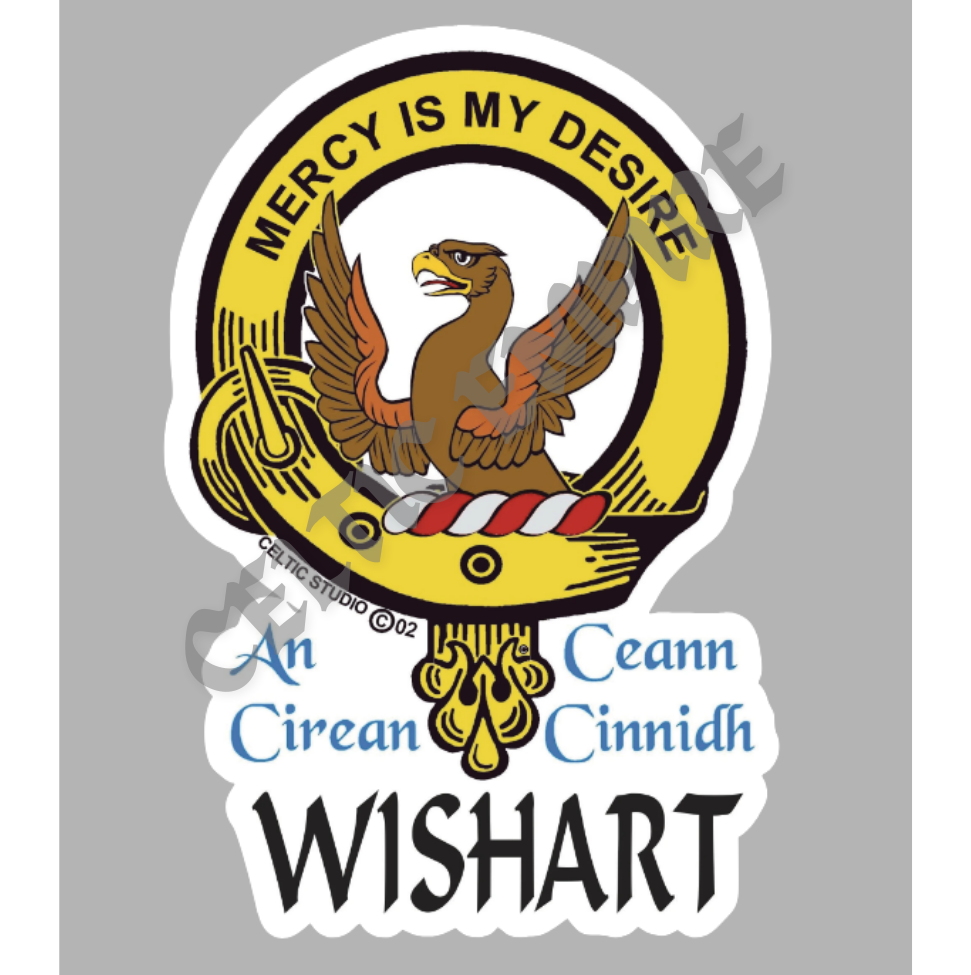 Wishart Family Clan Crest Decal | Custom Scottish Heritage Car & Laptop Stickers
