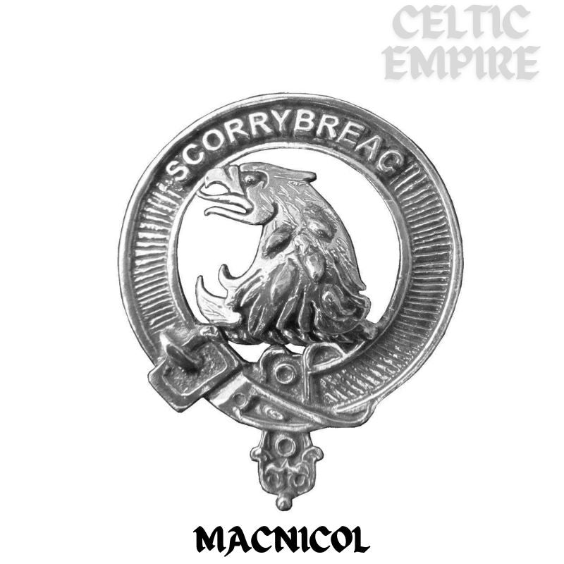 MacNicol 8oz Family Clan Crest Scottish Badge Stainless Steel Flask