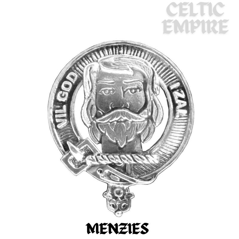 Menzies Large 1" Scottish Family Clan Crest Pendant - Sterling Silver