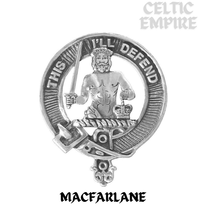 MacFarlane Family Clan Crest Scottish Four Thistle Brooch