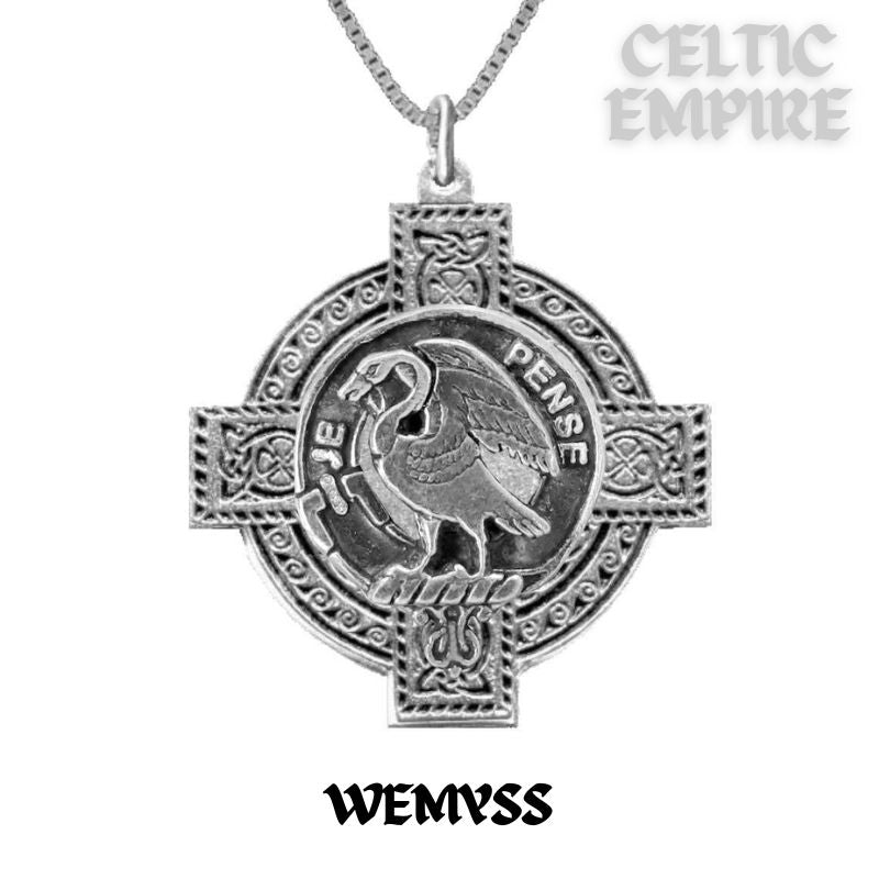 Wemyss Family Clan Crest Celtic Cross Pendant Scottish