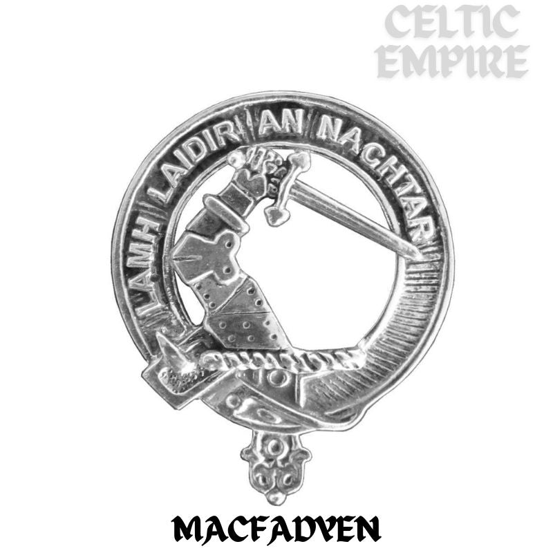 MacFadden Family Clan Crest Stick or Cravat pin, Sterling Silver