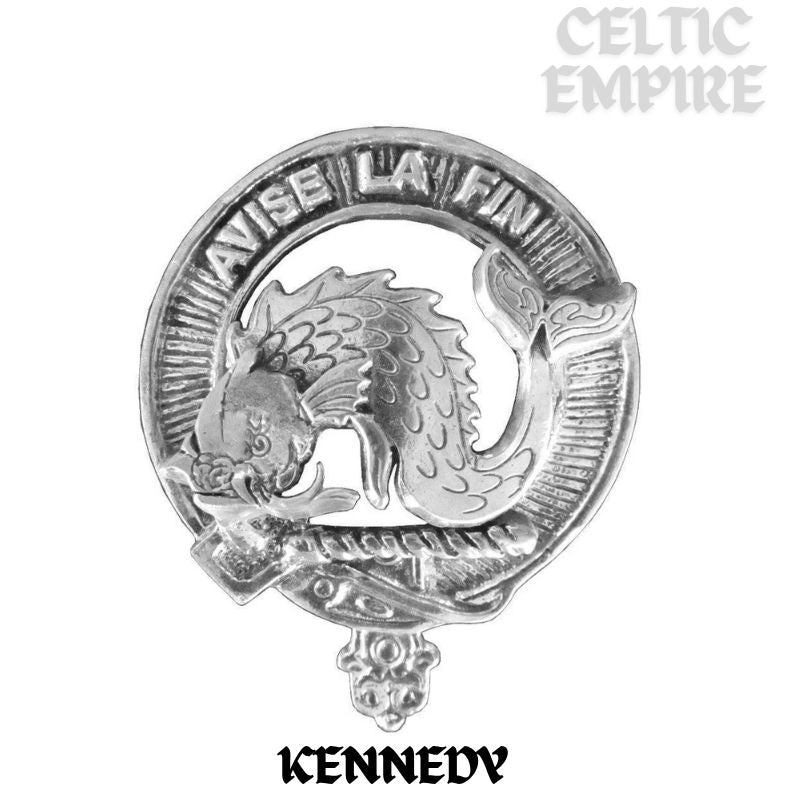 Kennedy Family Clan Crest Celtic Interlace Disk Pendant, Scottish Family Crest