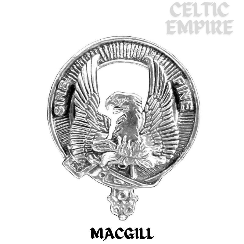 MacGill Family Clan Crest Stick or Cravat pin, Sterling Silver