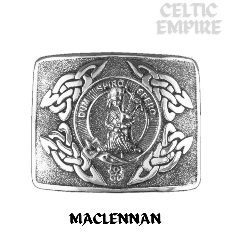 MacLennan Family Clan Crest Interlace Kilt Belt Buckle