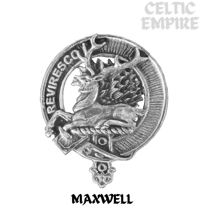 Maxwell Family Clan Crest Stick or Cravat pin, Sterling Silver
