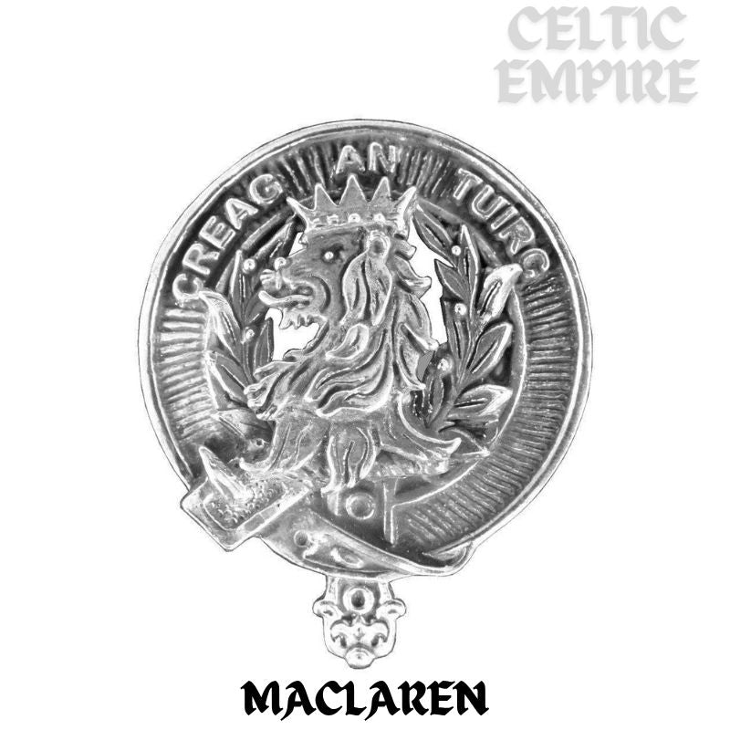 MacLaren 8oz Family Clan Crest Scottish Badge Stainless Steel Flask