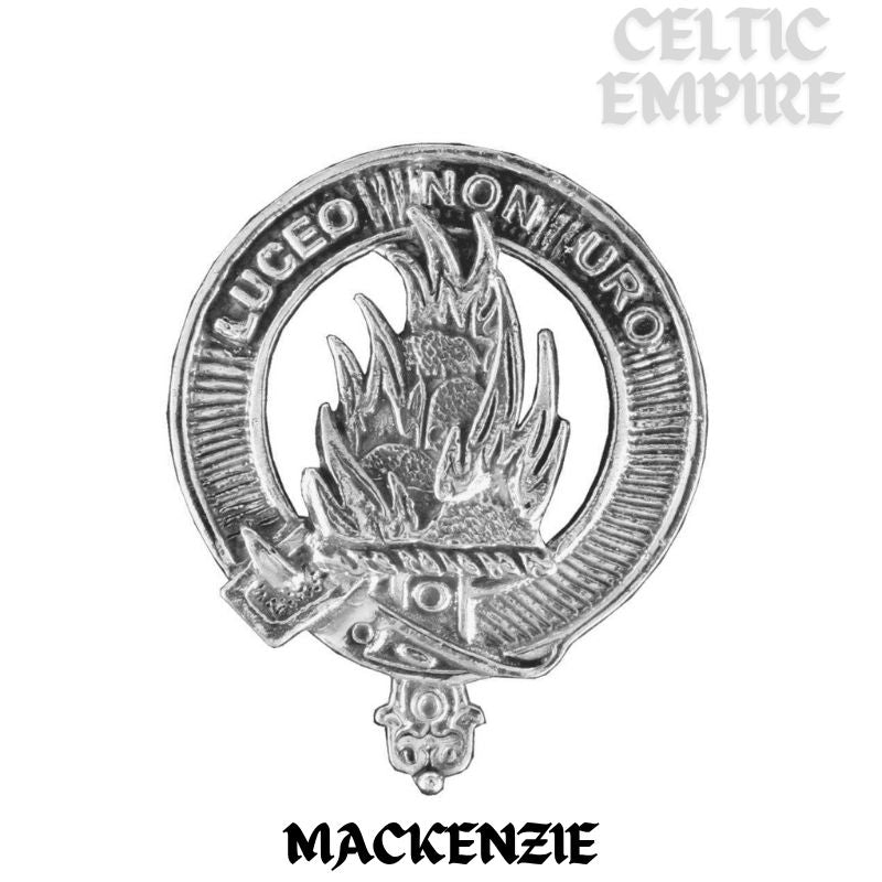 MacKenzie Family Clan Crest Iona Bar Brooch - Sterling Silver