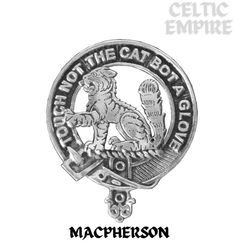 MacPherson 5oz Round Family Clan Crest Scottish Badge Flask