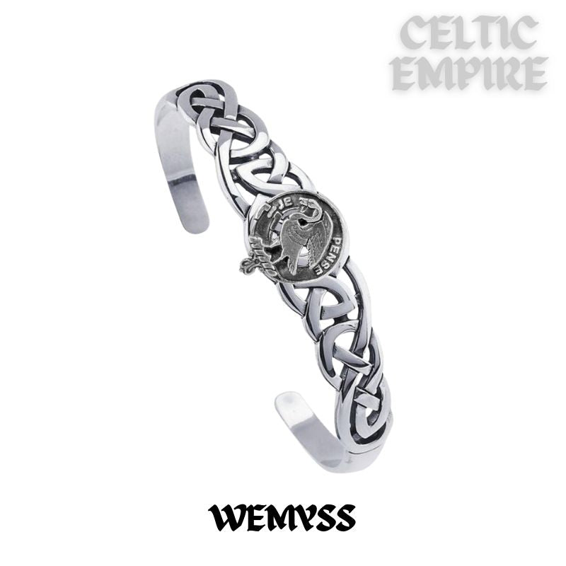 Wemyss Family Clan Crest Celtic Cuff Bracelet