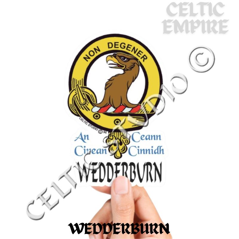 Wedderburn Family Clan Crest Decal | Custom Scottish Heritage Car & Laptop Stickers