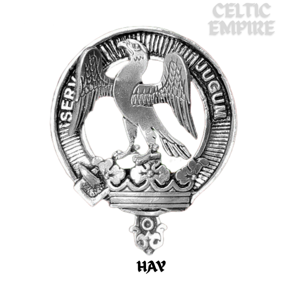 Hay Family Clan Crest Scottish Badge Stainless Steel 8oz Flask