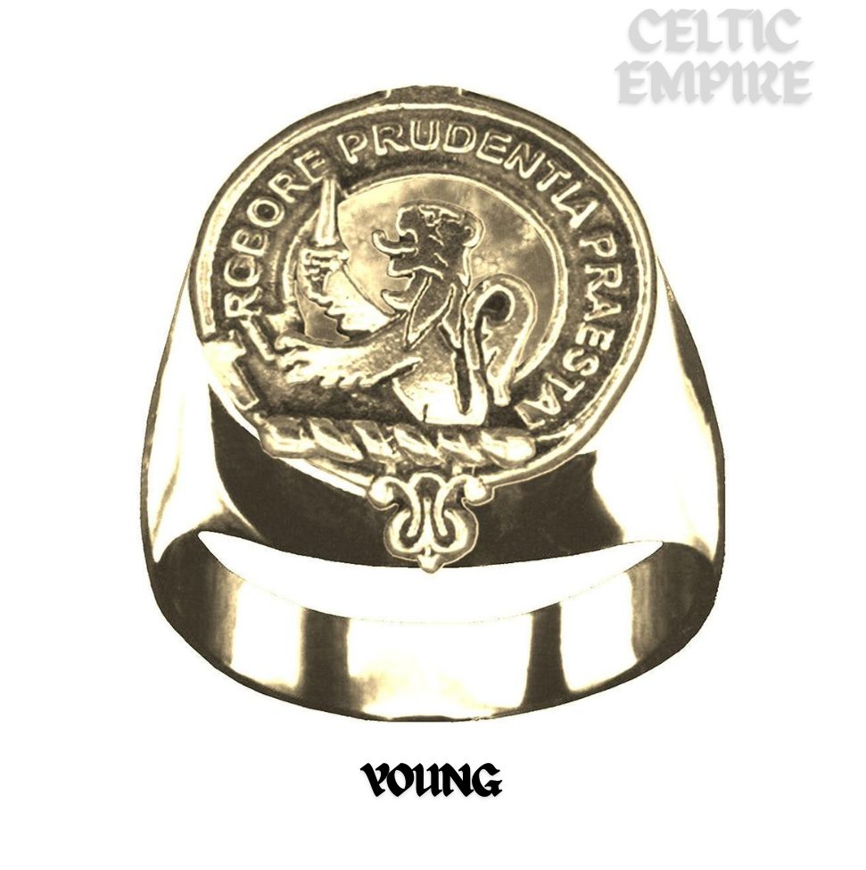 Young Scottish Family Clan Crest Ring ~ Sterling Silver and Karat Gold